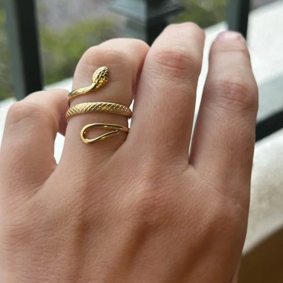 Snake Ring 18k Gold Plated Wrap Ring - Picture 3 of 3